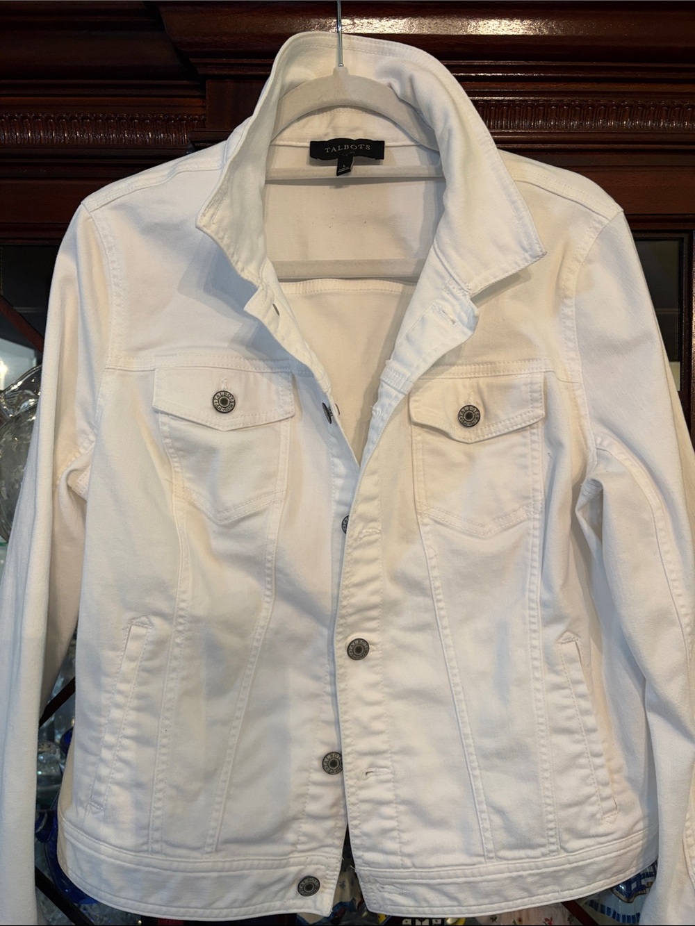 Talbots White Denim Jean Jacket